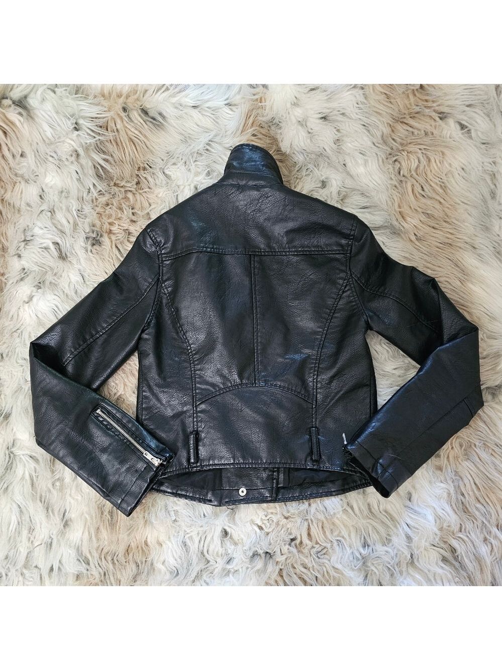 Black Faux Leather Jacket - Picture 2 of 4